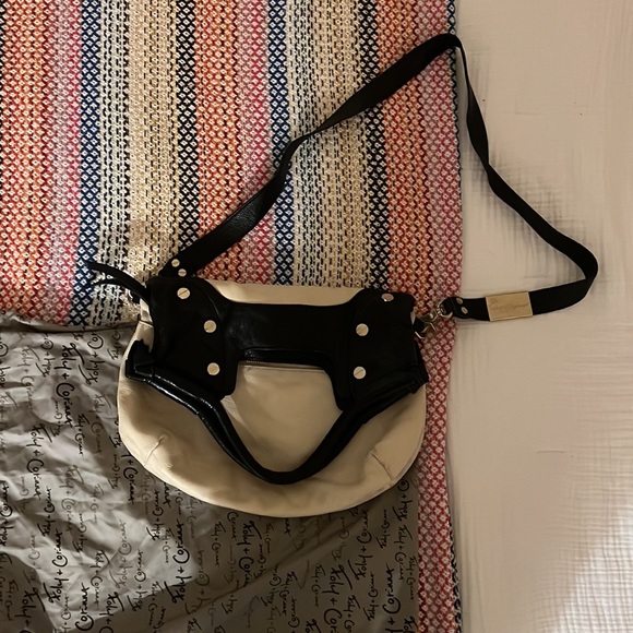 Foley and Corinna black/beige foldover tote - Picture 3 of 4